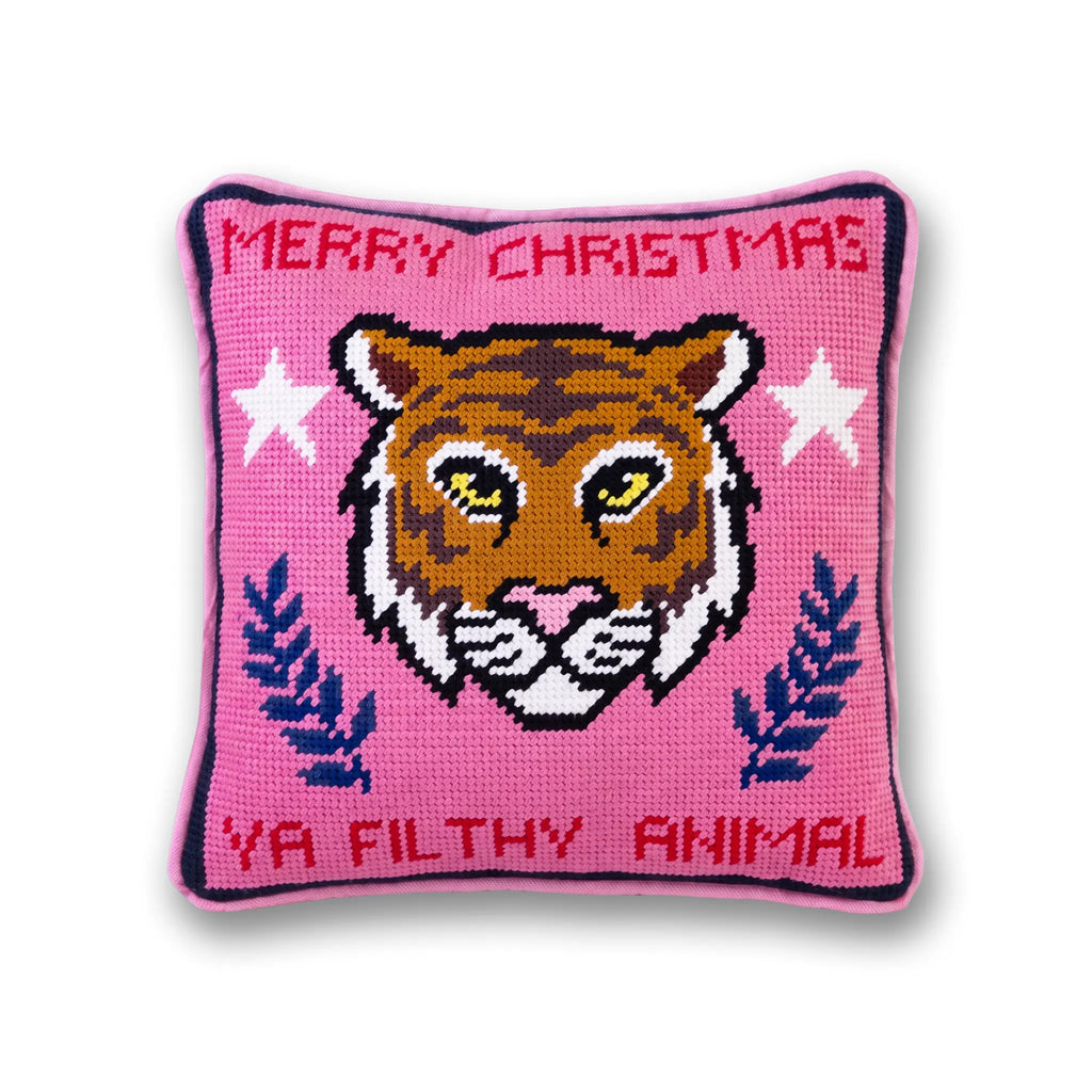 Filthy Animal Needlepoint Pillow