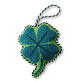 Needlepoint Icon Ornament - Four Leaf Clover