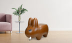 KIDROBOT ART GIANT LEATHER SMORKIN' LABBIT STOOL BY FRANK KOZIK - BROWN EDITION