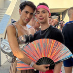 Iridescent Holographic Hand Fan
