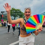 Rainbow Pride Bamboo Folding Fan