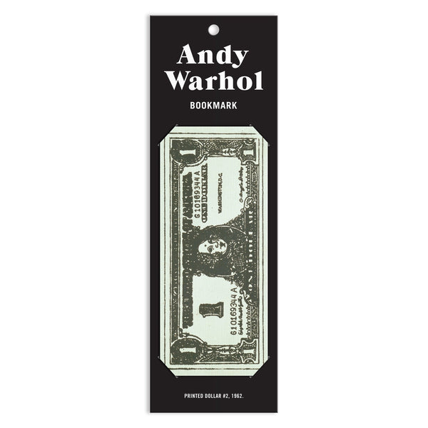 Andy Warhol Dollar Bill Shaped Bookmark