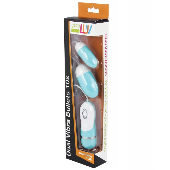 Gigaluv Dual Vibra Bullets 10 Function - Tiffany Blue