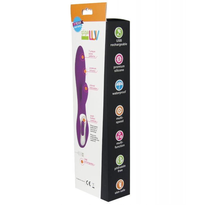 Gigaluv Vega Duplex Rechargeable Dual Stimulation Vibrator - Purple