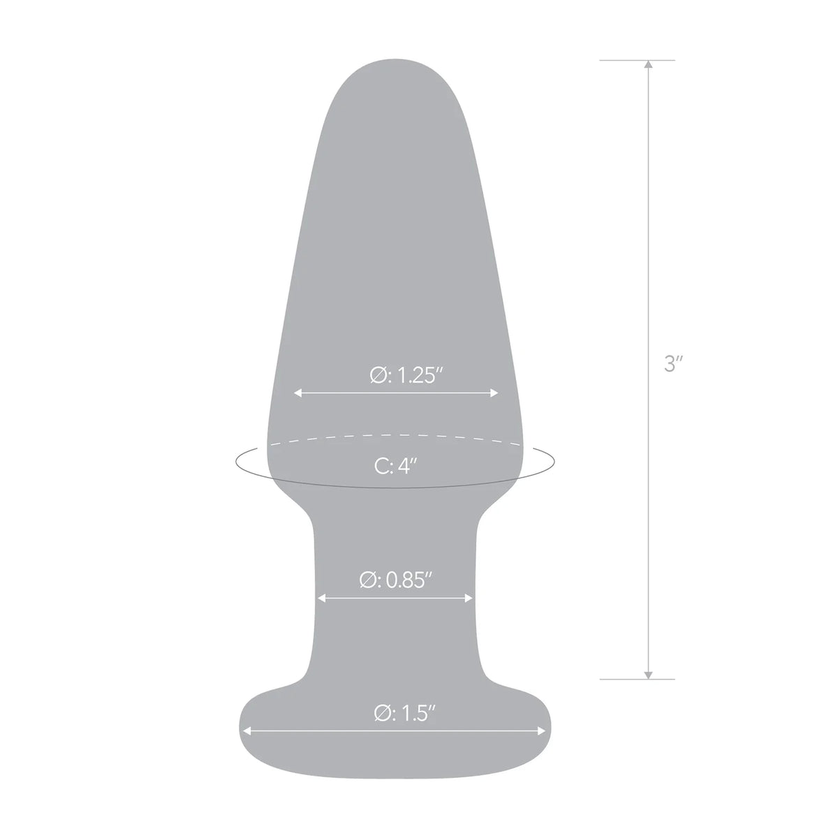 Gläs 3.5" glass butt plug