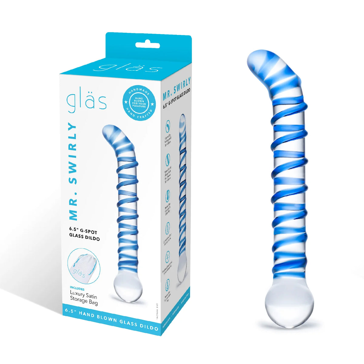 Gläs Mr. Swirly 6.5" P-Spot Glass Dildo
