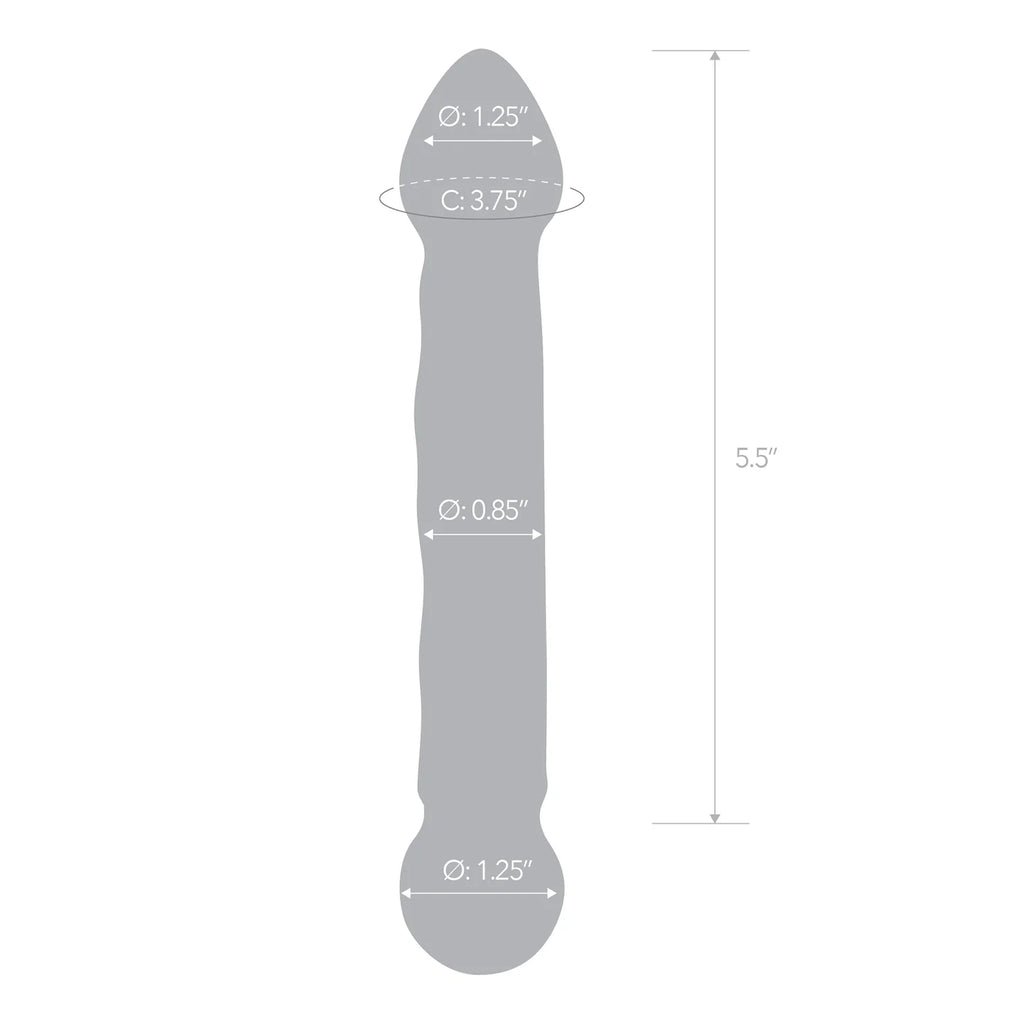 Gläs 6.5" Full Tip Textured Glass Dildo