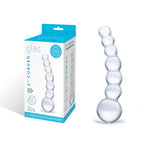 Gläs 5" Curved Glass Beaded Dildo