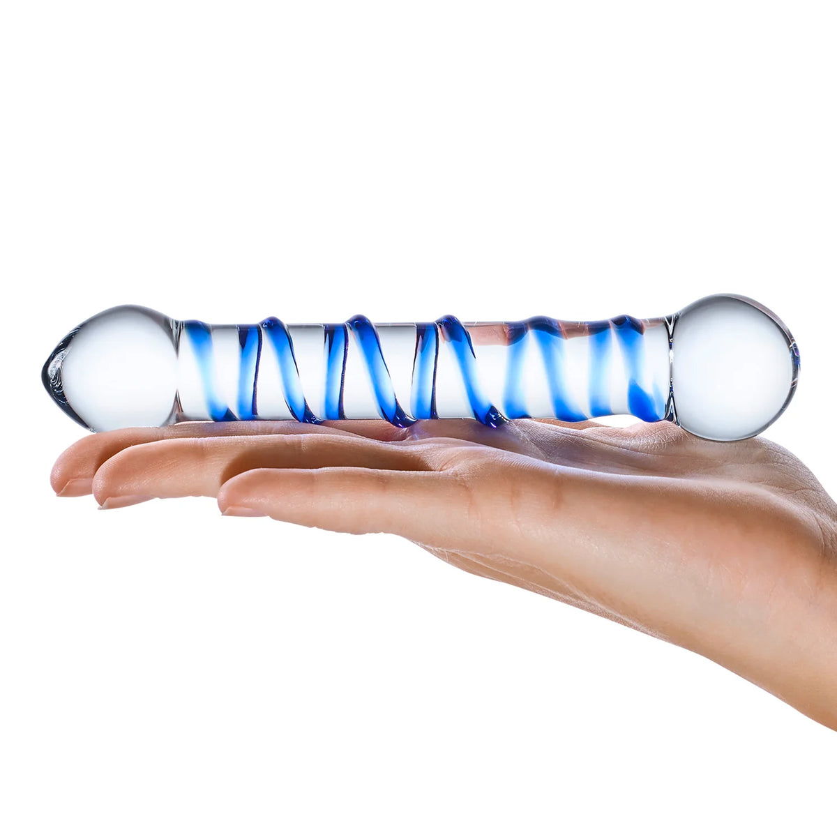 Gläs 6.5" Spiral dildo