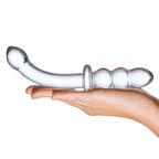 Gläs 8" Ribbed P-Spot Glass Dildo