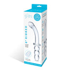 Gläs 8" Ribbed P-Spot Glass Dildo