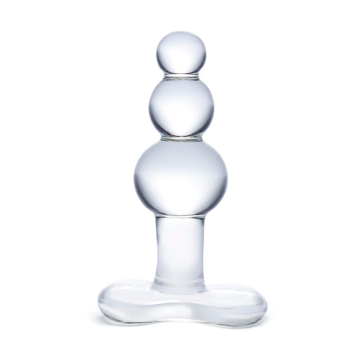 Gläs 4" Beaded Glass Butt Plug with Tapered Base