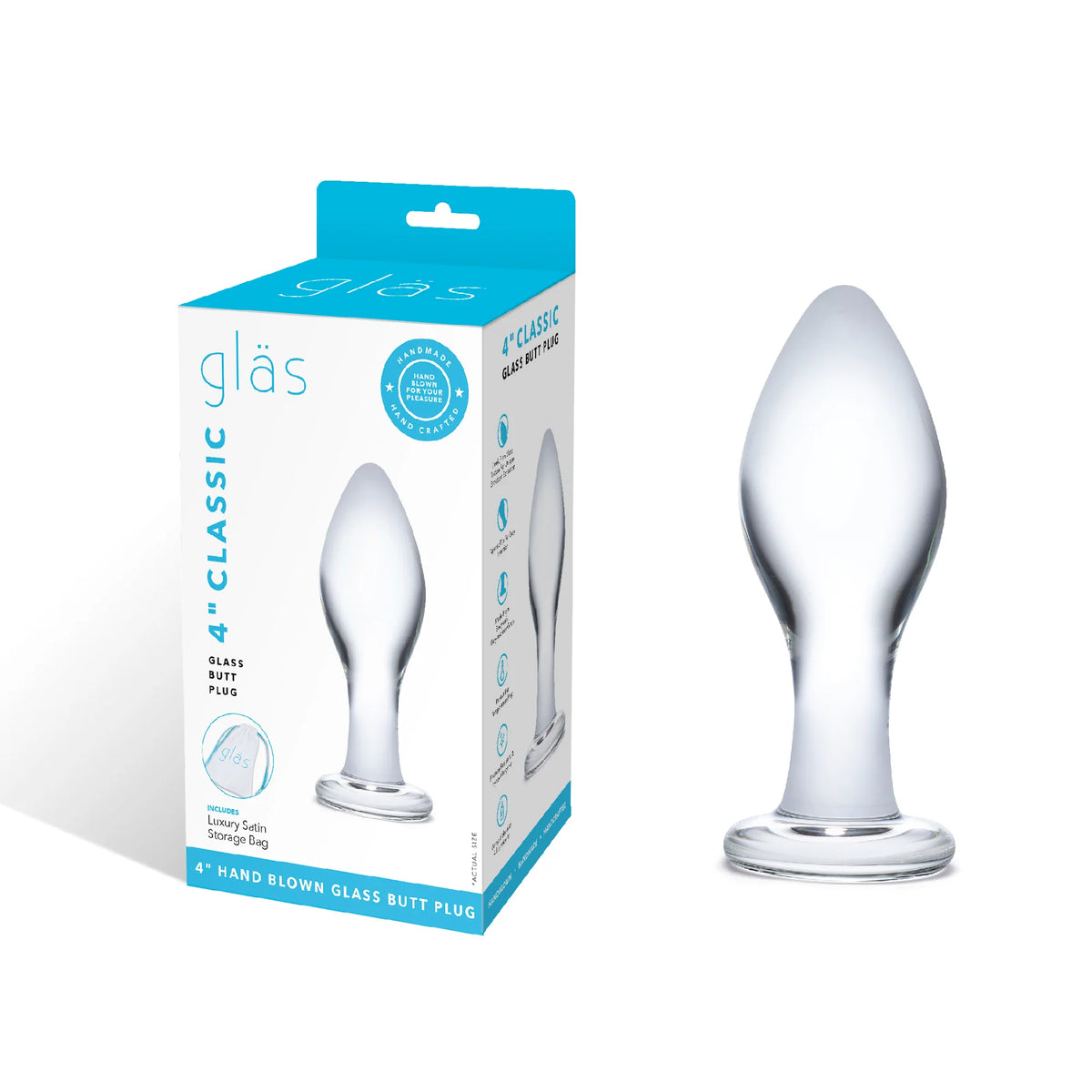 Gläs 4" Classic Glass Butt Plug