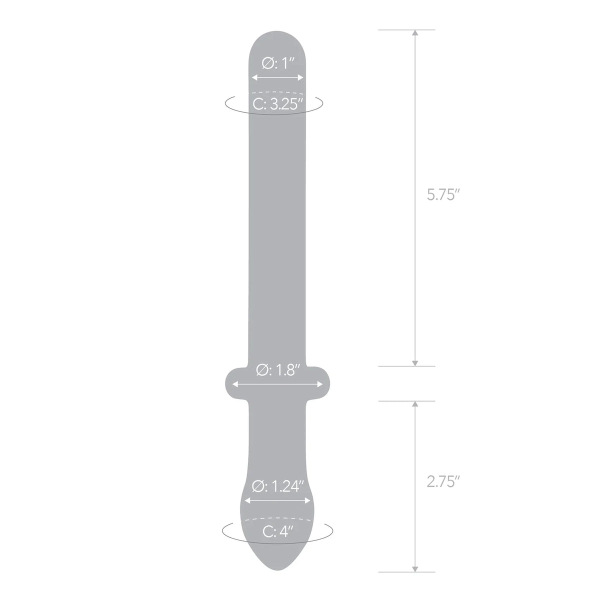 Gläs 9.25" Classic Smooth Dual-Ended Dildo