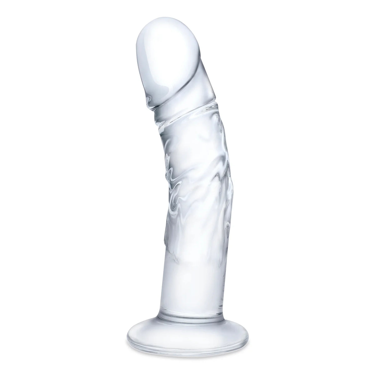 Gläs 7" Curved Realistic Glass Dildo With Veins