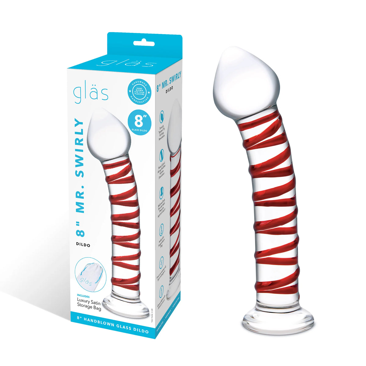 Gläs 8" Mr. Swirly Dildo