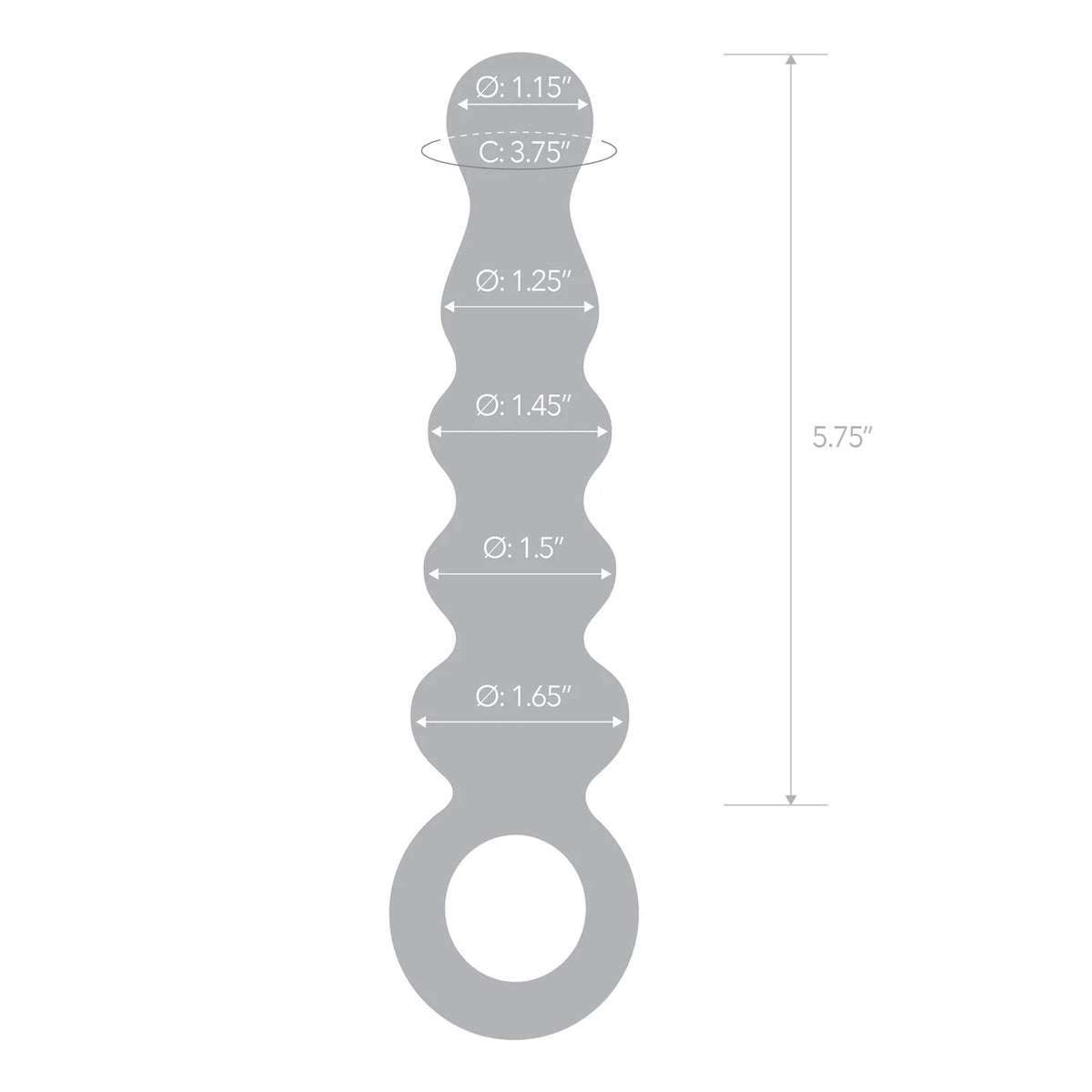 Gläs 7.5" Quintessence Beaded Anal Slider