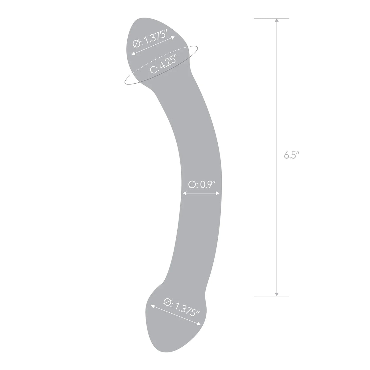 Gläs 7.25" Double Trouble Purple Dildo