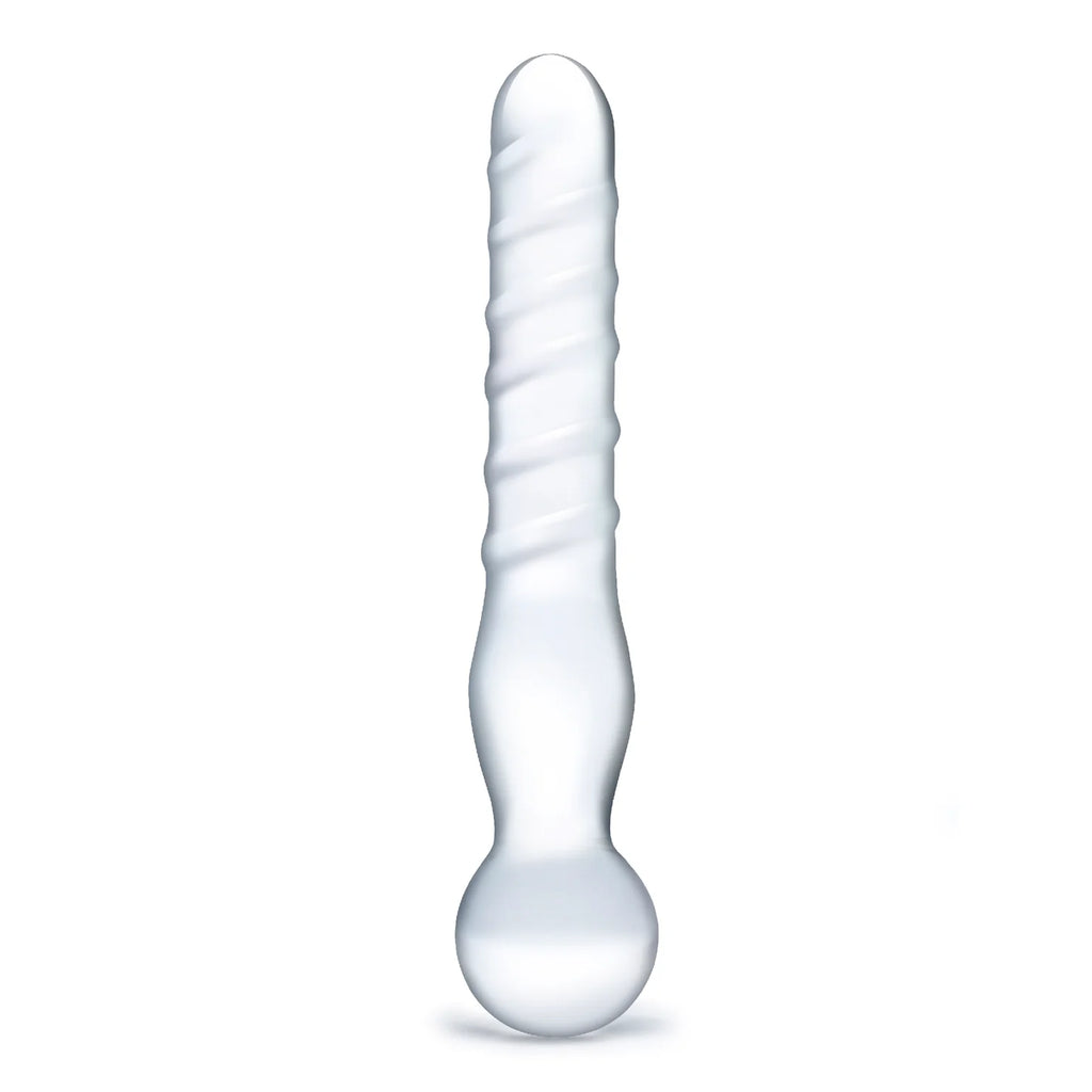 Gläs 8" Joystick Clear Glass Dildo