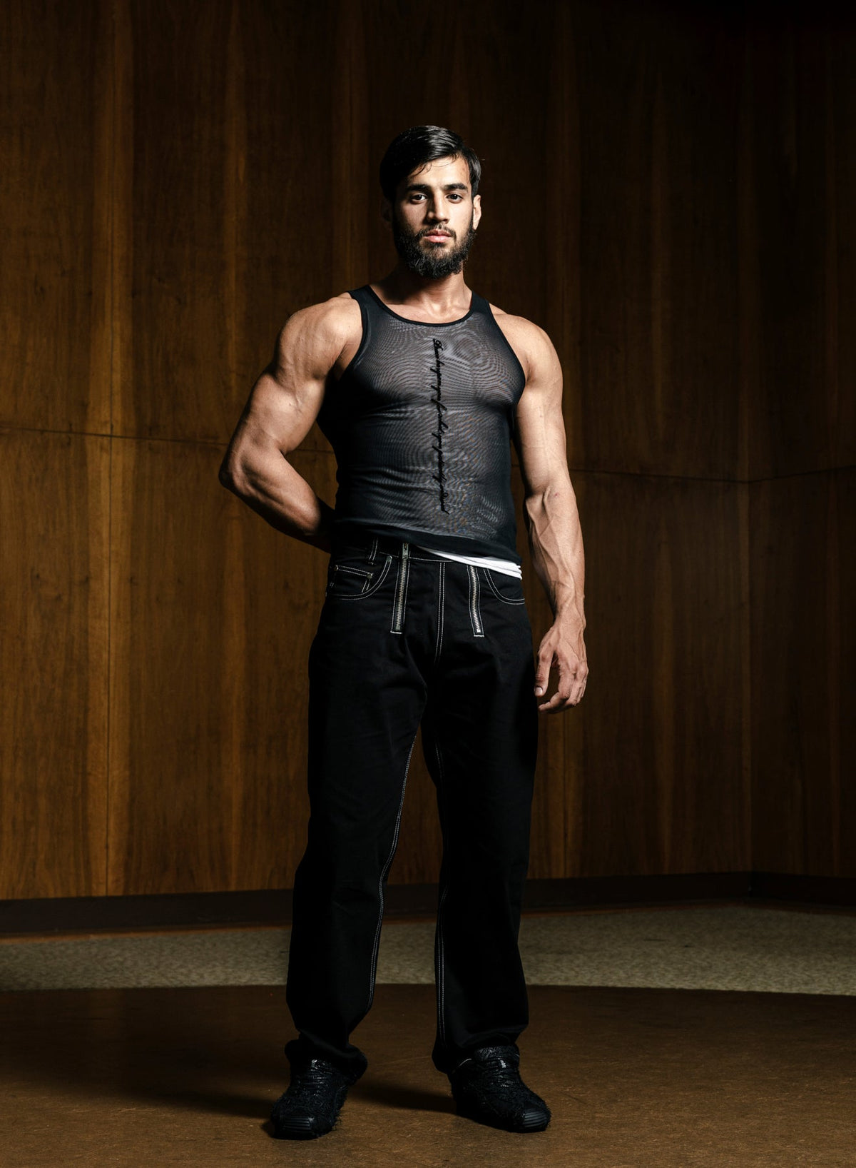 GMBH Peace Be Upon You Mesh Tank Top Black