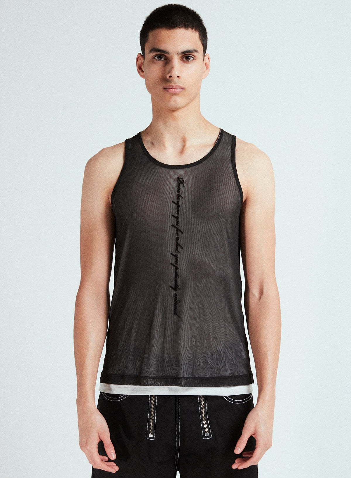 GMBH Peace Be Upon You Mesh Tank Top Black