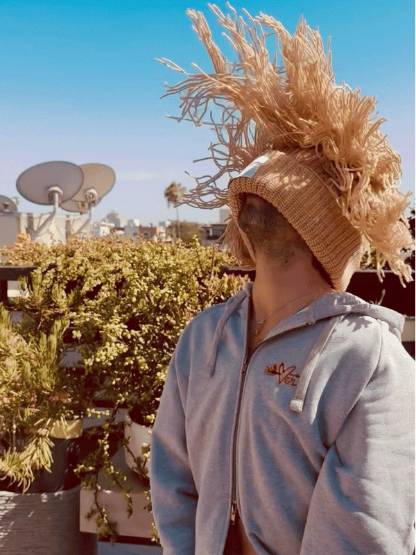 LOVERBOY BY CHARLES JEFFREY SUPERSIZED LION BEANIE in BEIGE
