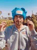 LOVERBOY BY CHARLES JEFFREY CHUNKY EARS BEANIE in LIGHT BLUE