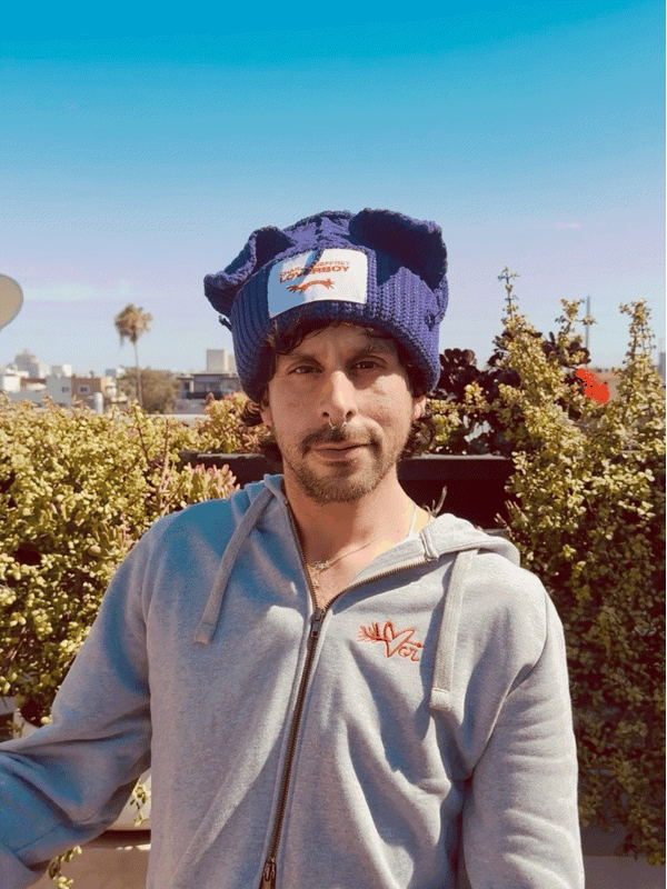 LOVERBOY BY CHARLES JEFFREY CHUNKY EARS BEANIE in PURPLE