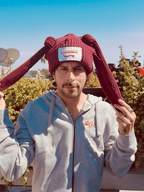 LOVERBOY BY CHARLES JEFFREY CHUNKY Rabbit BEANIE in Bordeaux