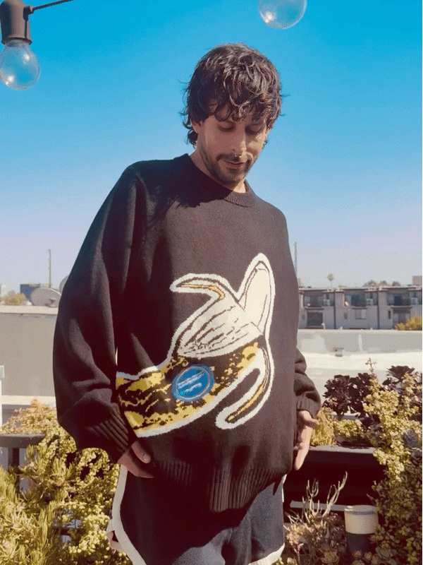 LOVERBOY BY CHARLES JEFFREY GRAPHIC JUMPER in BLACK YELLOW