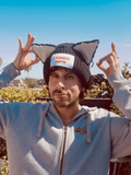LOVERBOY BY CHARLES JEFFREY CHUNKY EARS BEANIE in BLACK / ECRU