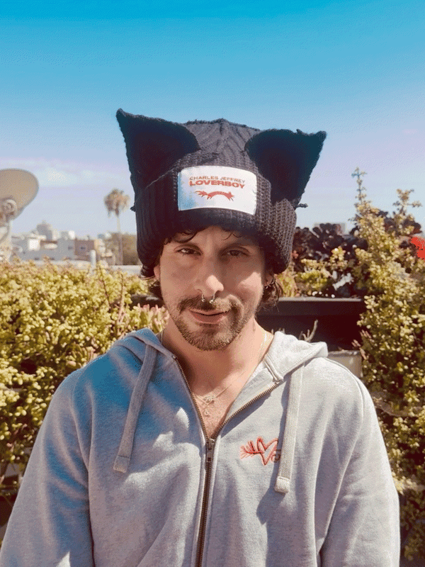 LOVERBOY BY CHARLES JEFFREY CHUNKY EARS BEANIE in BLACK