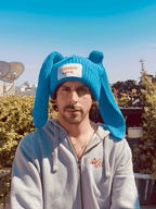 LOVERBOY BY CHARLES JEFFREY CHUNKY RABBIT BEANIE in Blue