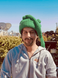 LOVERBOY BY CHARLES JEFFREY MOHAIR CHUNKY RABBIT BEANIE in GREEN
