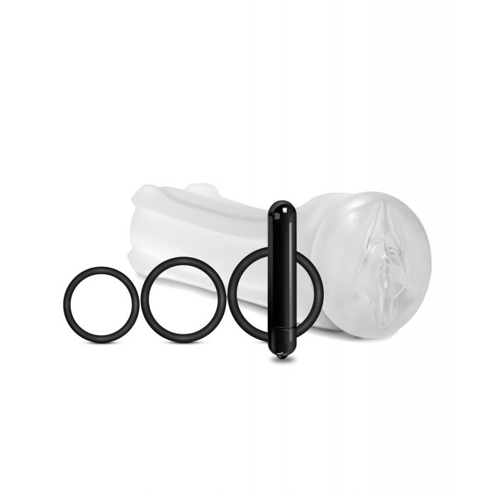Happy Ending MSTR B8 Squeeze Box Vibrating Pussy Pack - Kit of 5 Clear