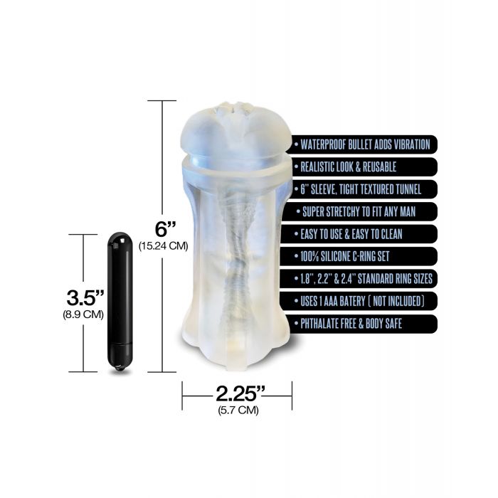 Happy Ending MSTR B8 Squeeze Box Vibrating Pussy Pack - Kit of 5 Clear