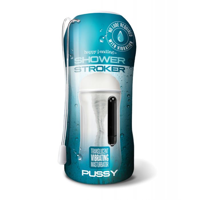 Happy Ending Shower Stroker Vibrating Pussy - Clear