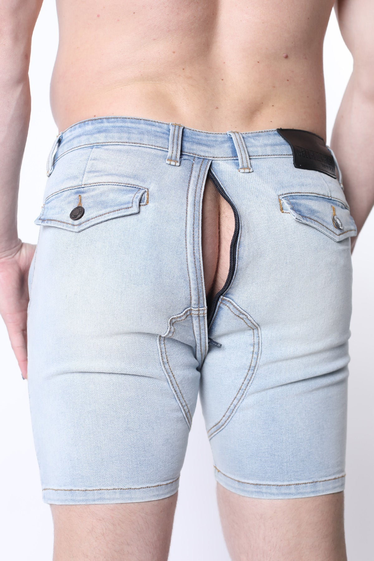 CellBlock 13 Full Court Denim Zipper Short - Light Blue