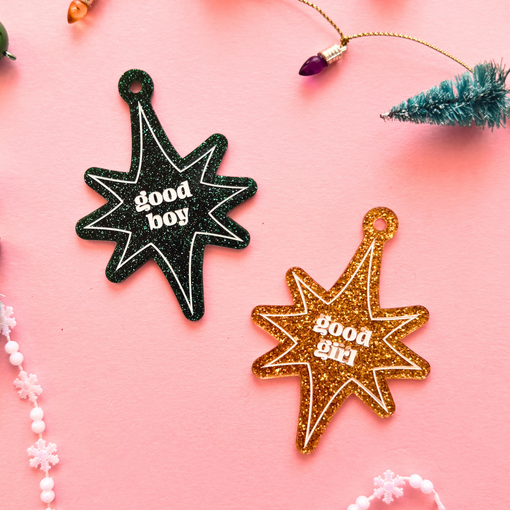 Good Girl Twinkle Star Funny Booktok Christmas Ornament