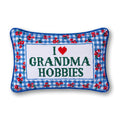 Grandma Hobbies Needlepoint Pillow