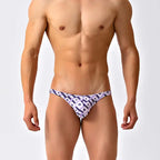Purple Mesh Low Cut Swim Brief