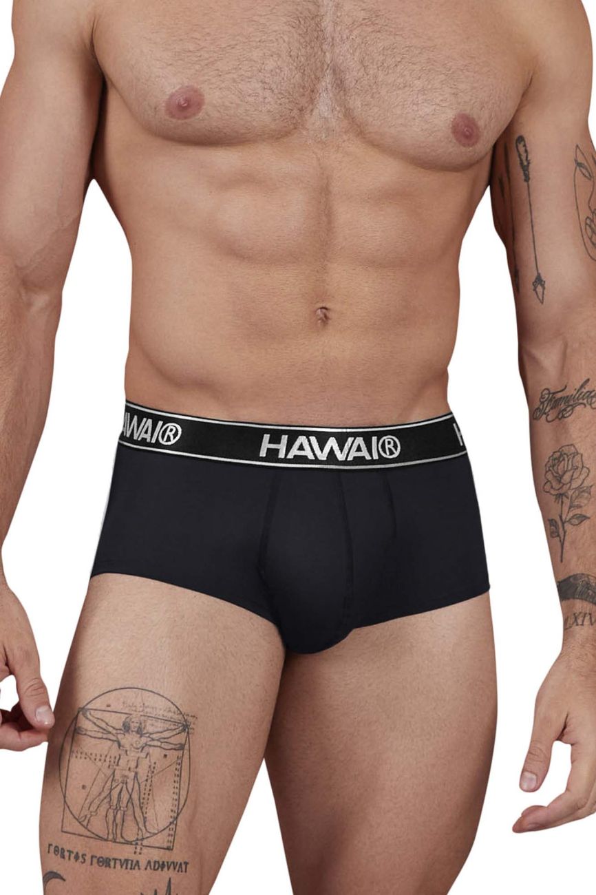HAWAIR Contrast Waistband Microfiber Briefs - Black