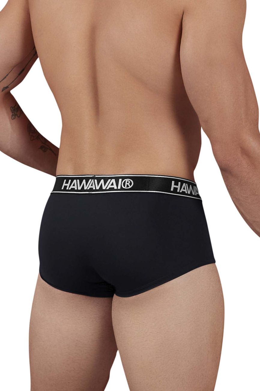 HAWAIR Contrast Waistband Microfiber Briefs - Black