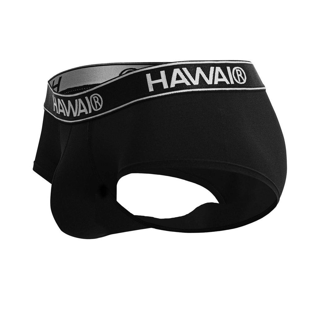 HAWAIR Contrast Waistband Microfiber Briefs - Black