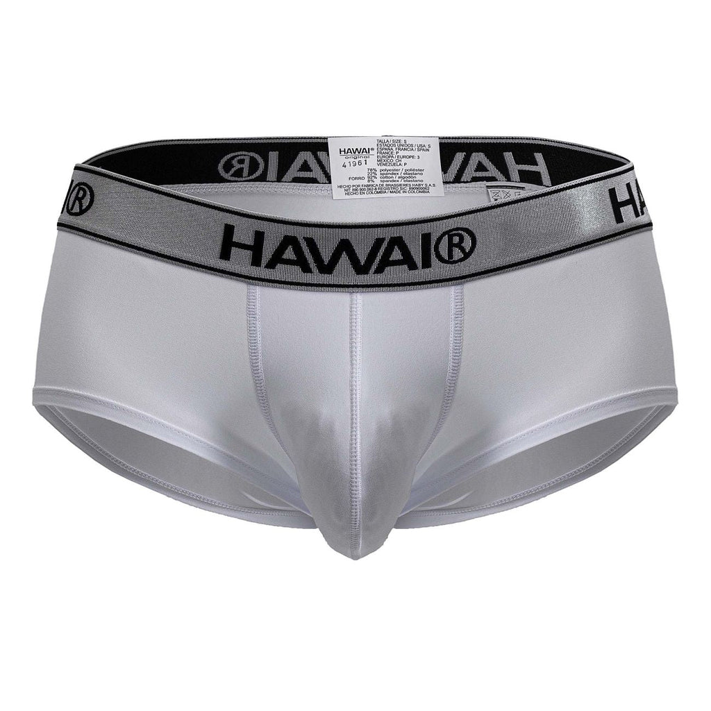 HAWAIR Contrast Waistband Microfiber Briefs - White