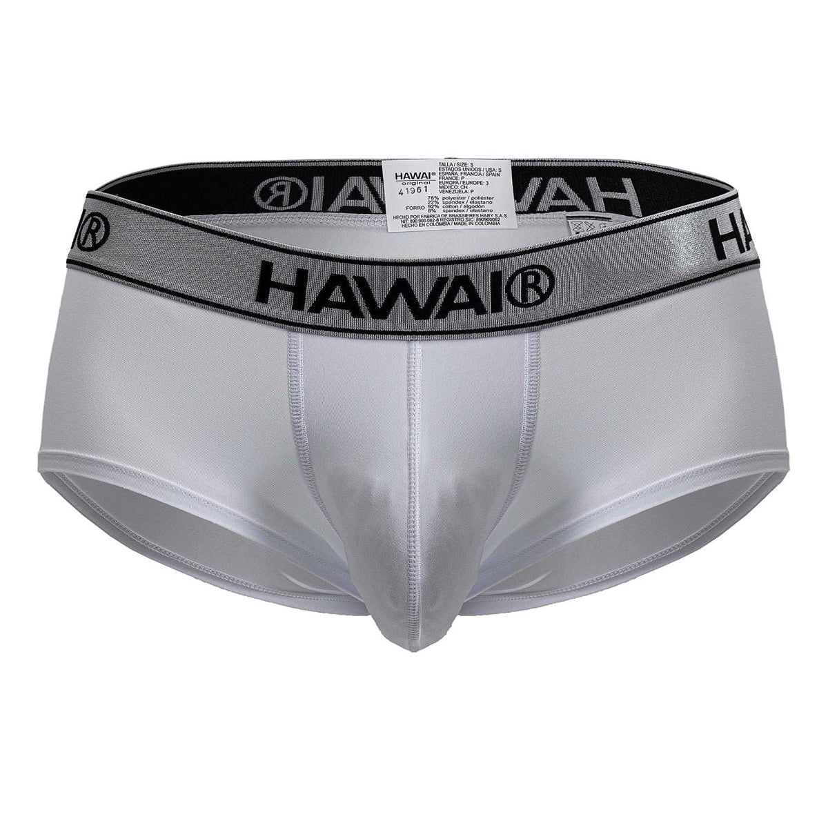 HAWAIR Contrast Waistband Microfiber Briefs - White