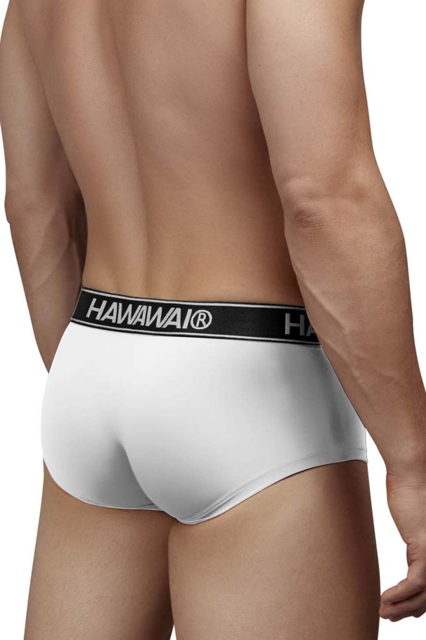 HAWAIR Contrast Waistband Microfiber Briefs - White