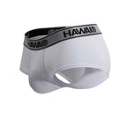 HAWAIR Contrast Waistband Microfiber Briefs - White