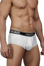 HAWAIR Contrast Waistband Microfiber Briefs - White