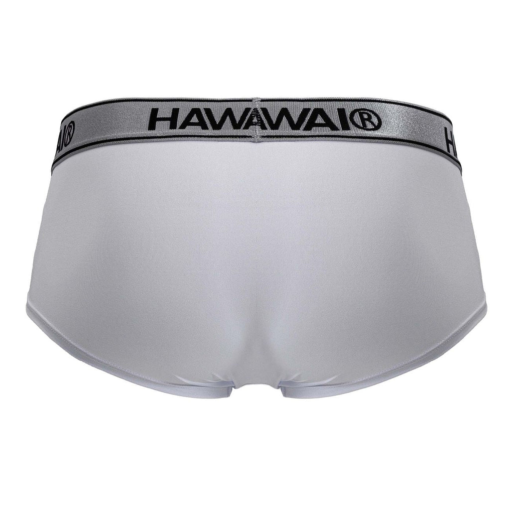HAWAIR Contrast Waistband Microfiber Briefs - White